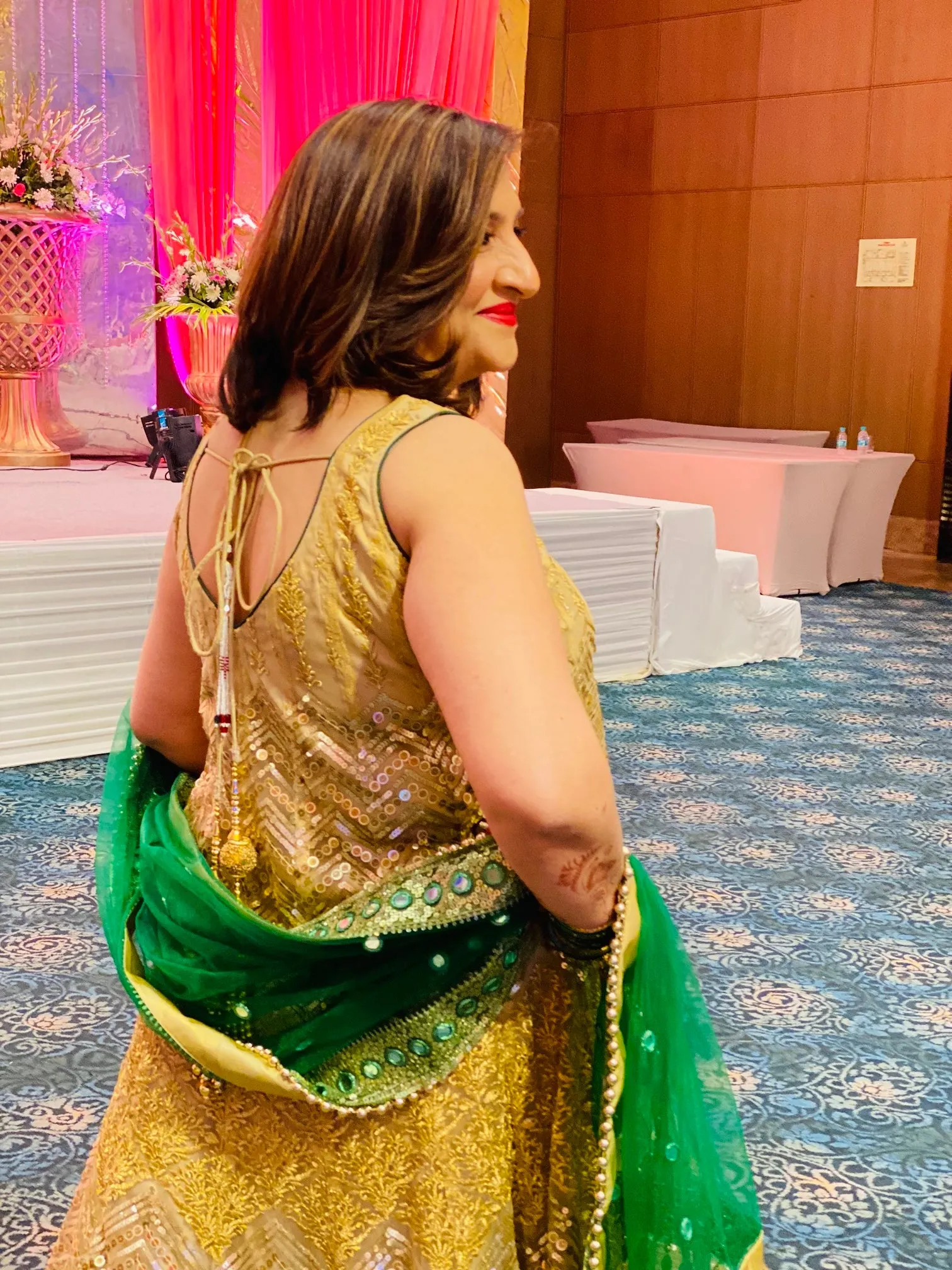 Golden Green Lehenga