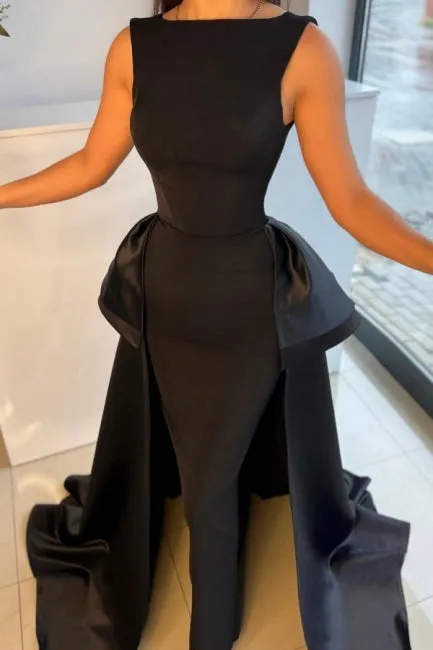 Gorgeous Long Black Graduation Dresses Fabulous Drom Dresses With Detachable Train