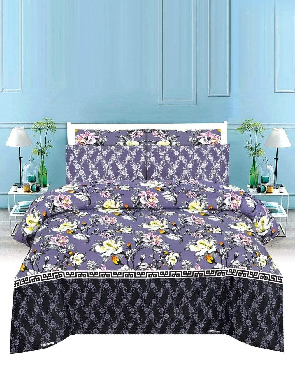 Grace D323 - 6 pc Comforter Set with 4 pillow covers