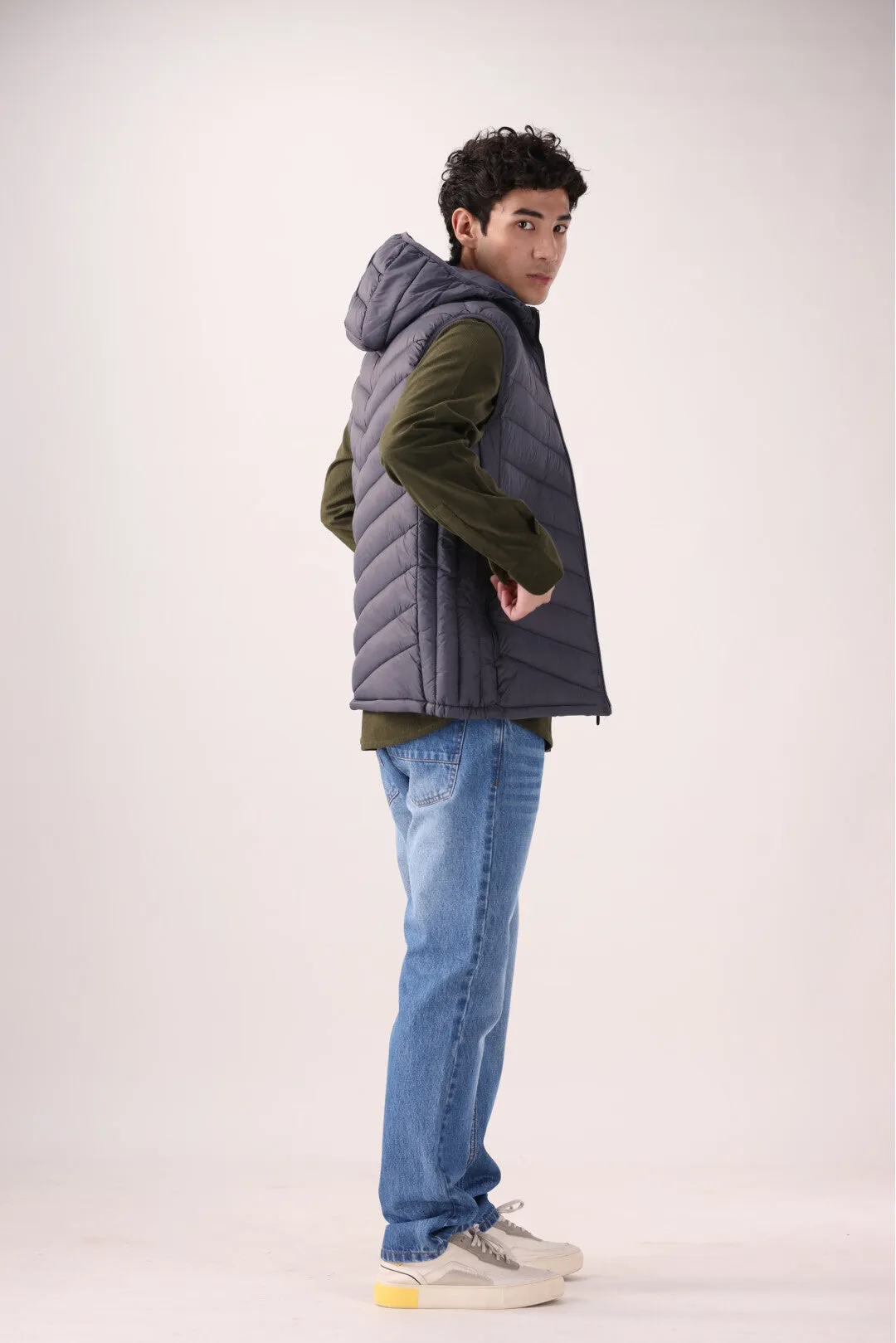 Gray Sleeveless Jacket
