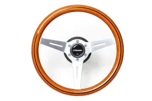 GREDDY WOOD STEERING WHEEL - LIGHT FINISH MED DISH - (16600008)