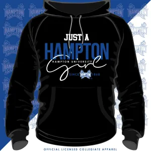 Hampton U | Just A HAMPTON Girl | Black Unisex Hoodie (**)