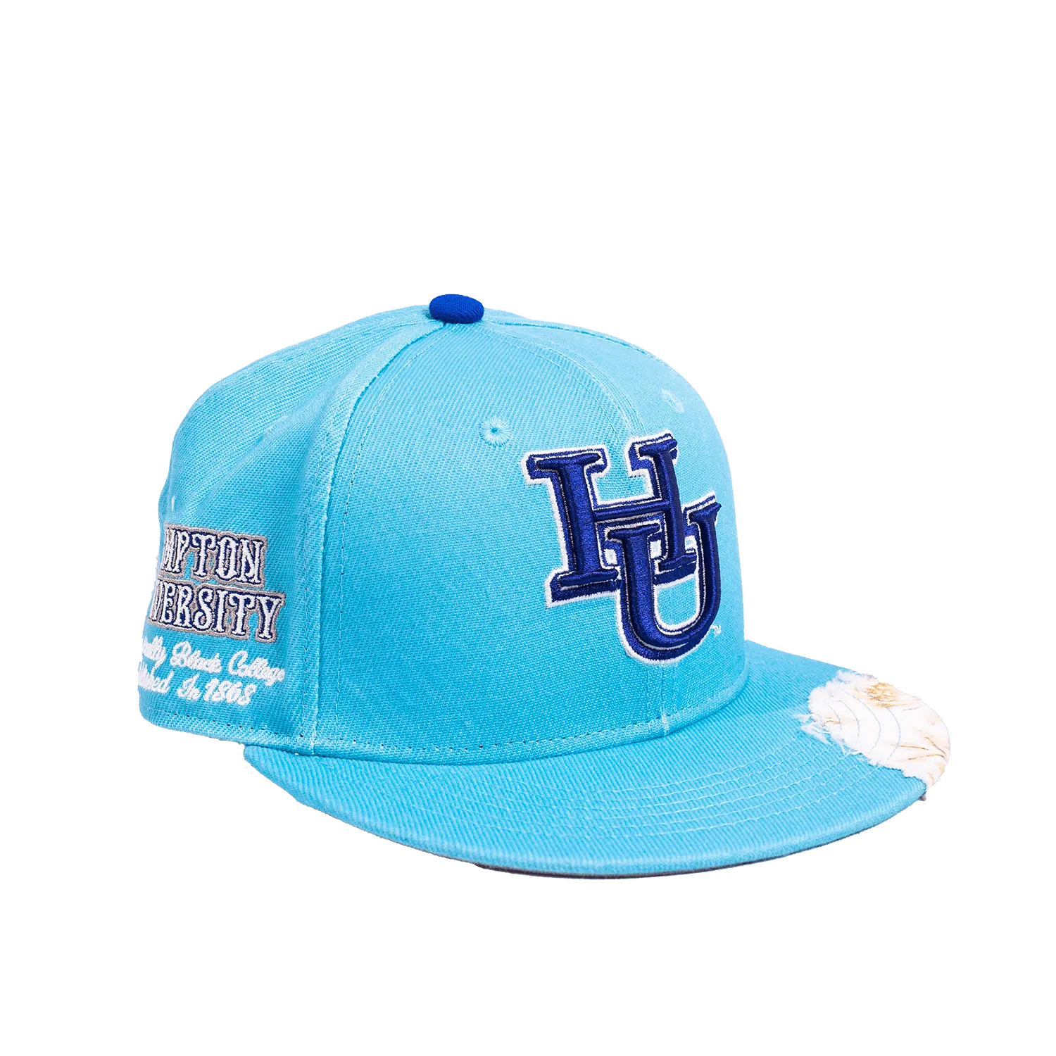 HAMPTON UNIVERSITY FRAYED FITTED HAT