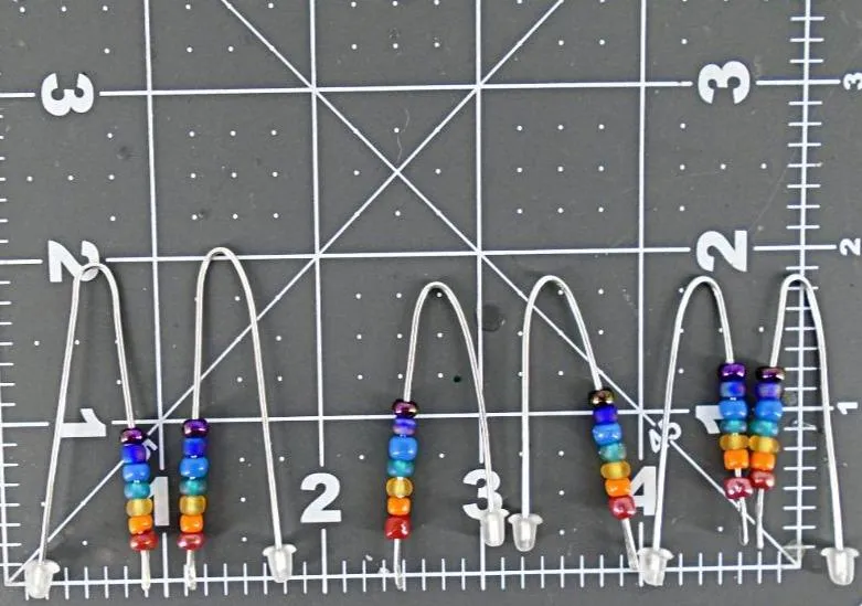 Handmade Handmade Sterling Silver 925 Chakra Earrings – Vibrant Color Glass Beads in Frenchmen’s Style✨