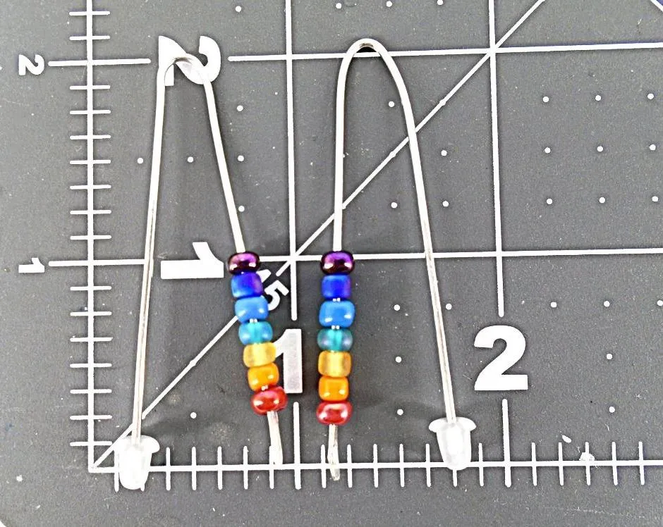 Handmade Handmade Sterling Silver 925 Chakra Earrings – Vibrant Color Glass Beads in Frenchmen’s Style✨