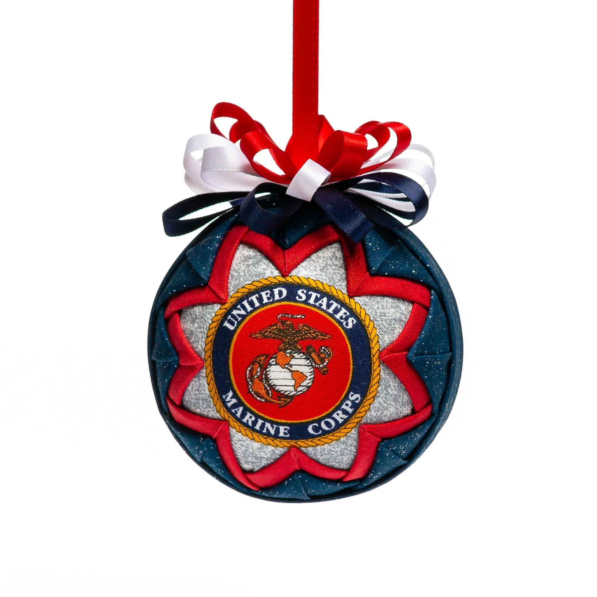 Handmade Heirloom Quilted Military Ornaments