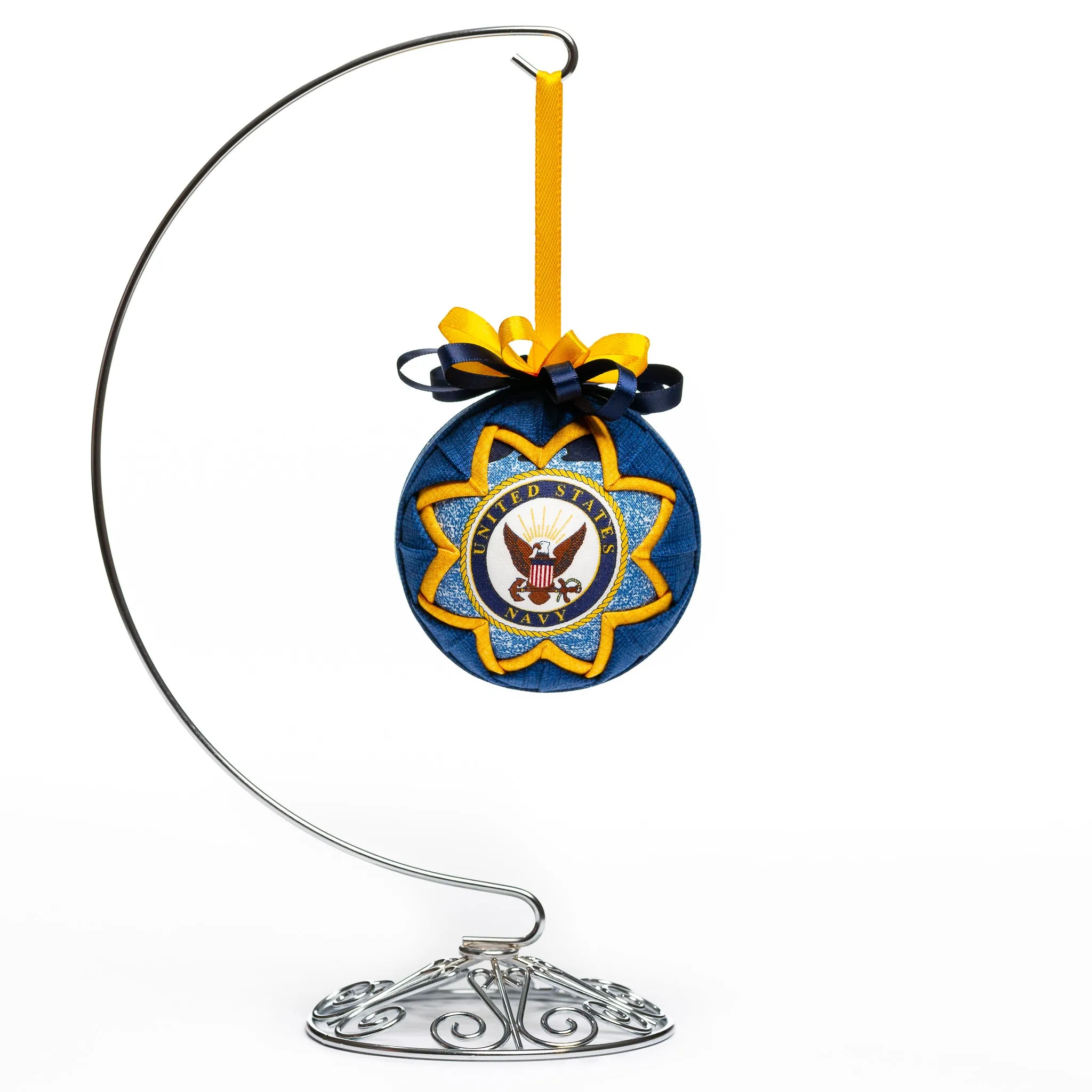 Handmade Heirloom Quilted Military Ornaments