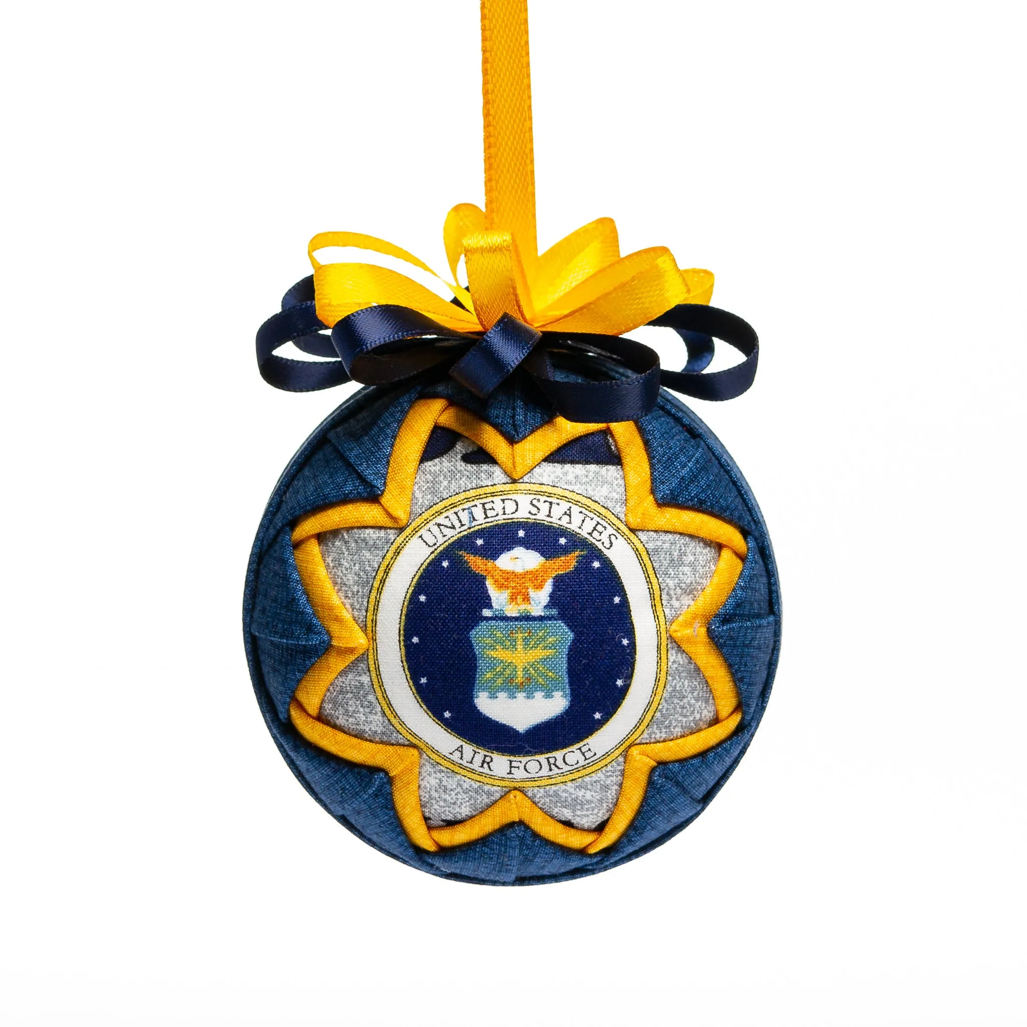 Handmade Heirloom Quilted Military Ornaments