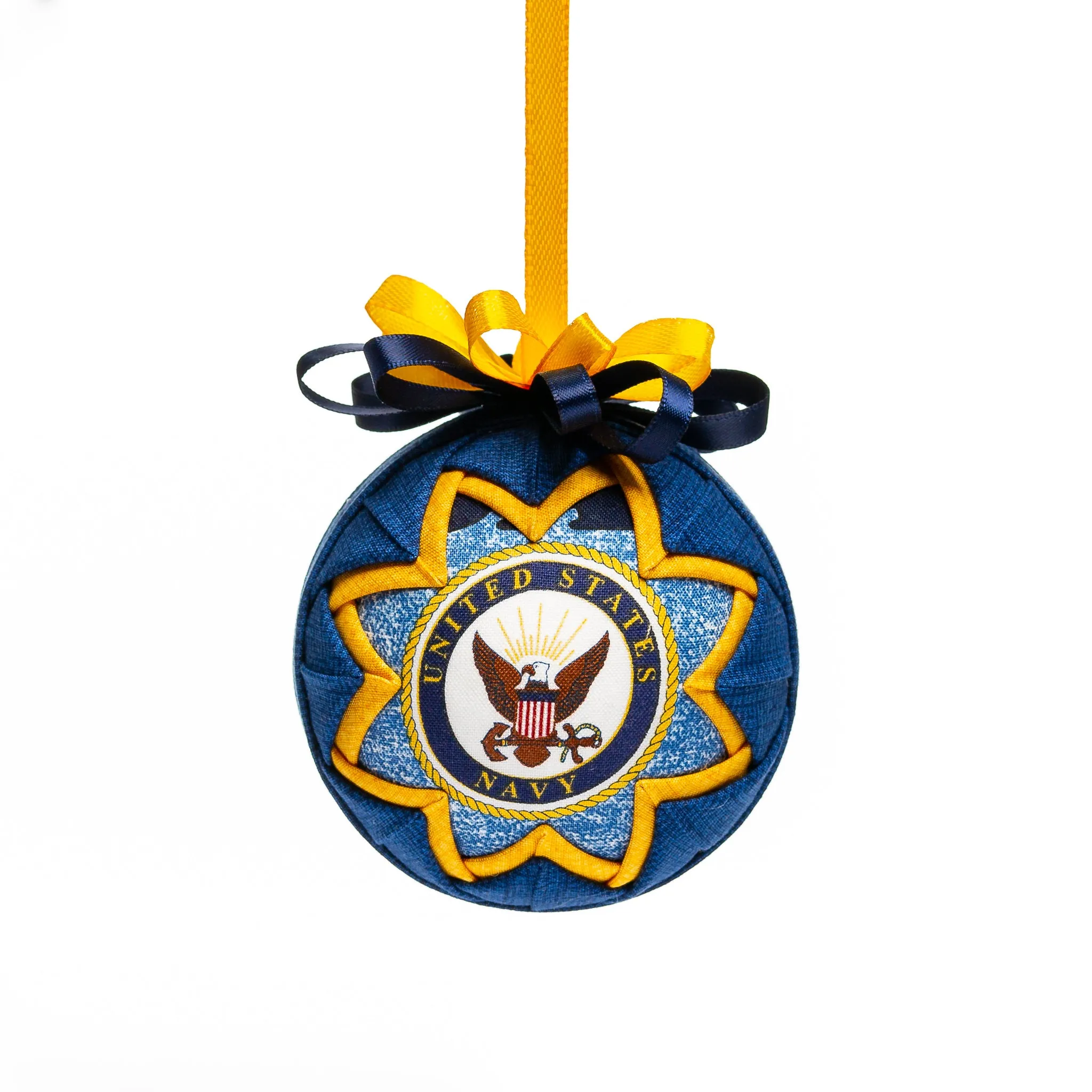 Handmade Heirloom Quilted Military Ornaments