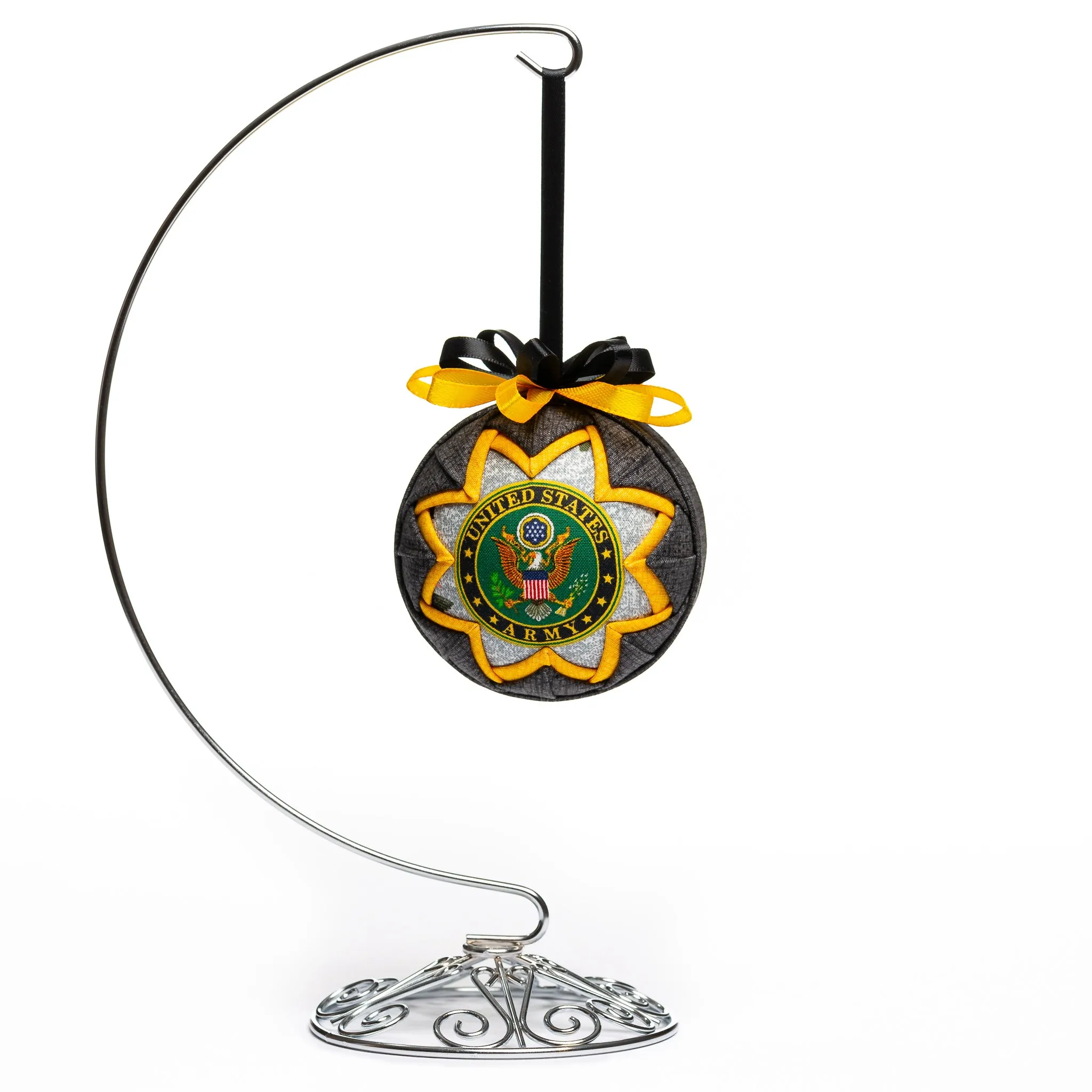 Handmade Heirloom Quilted Military Ornaments