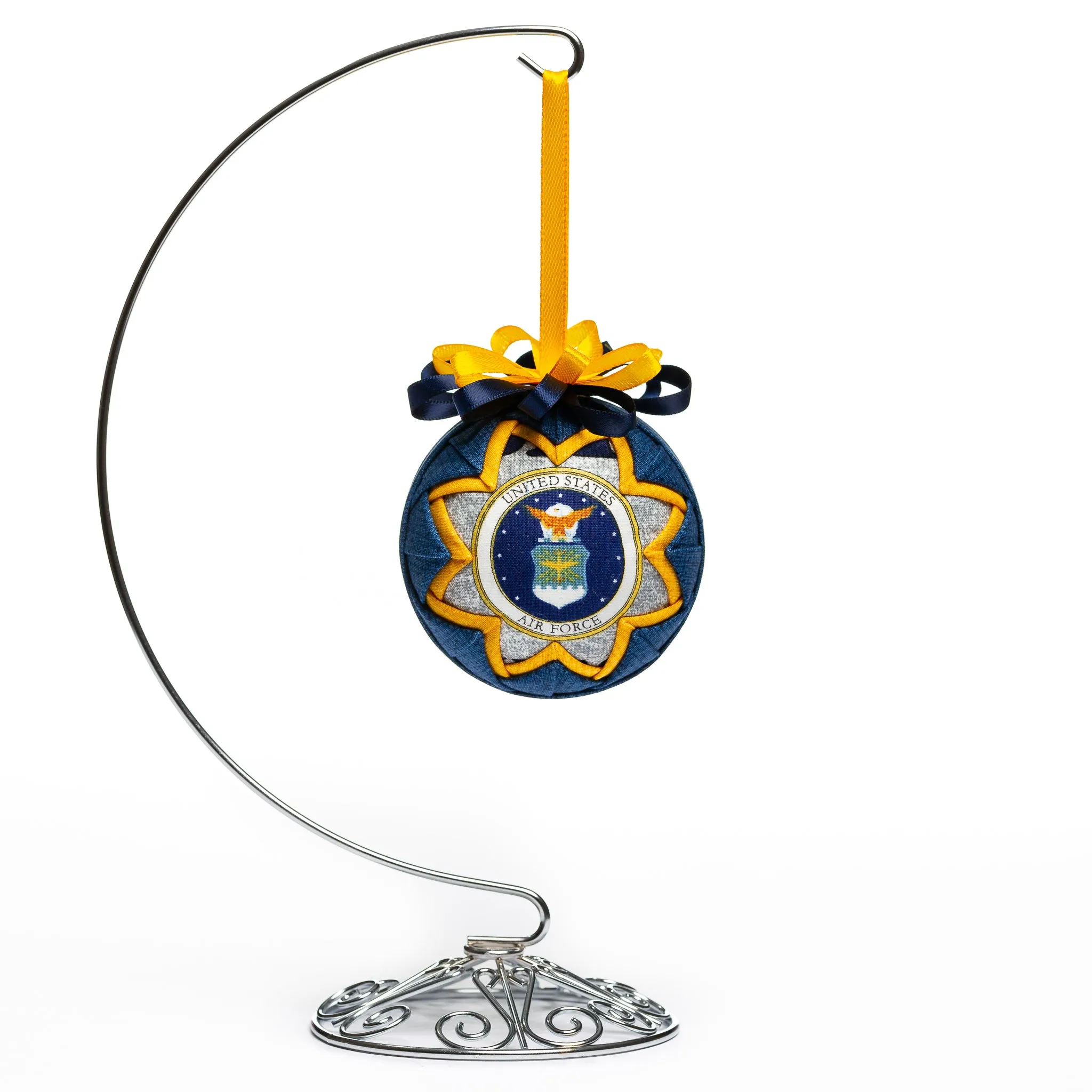 Handmade Heirloom Quilted Military Ornaments