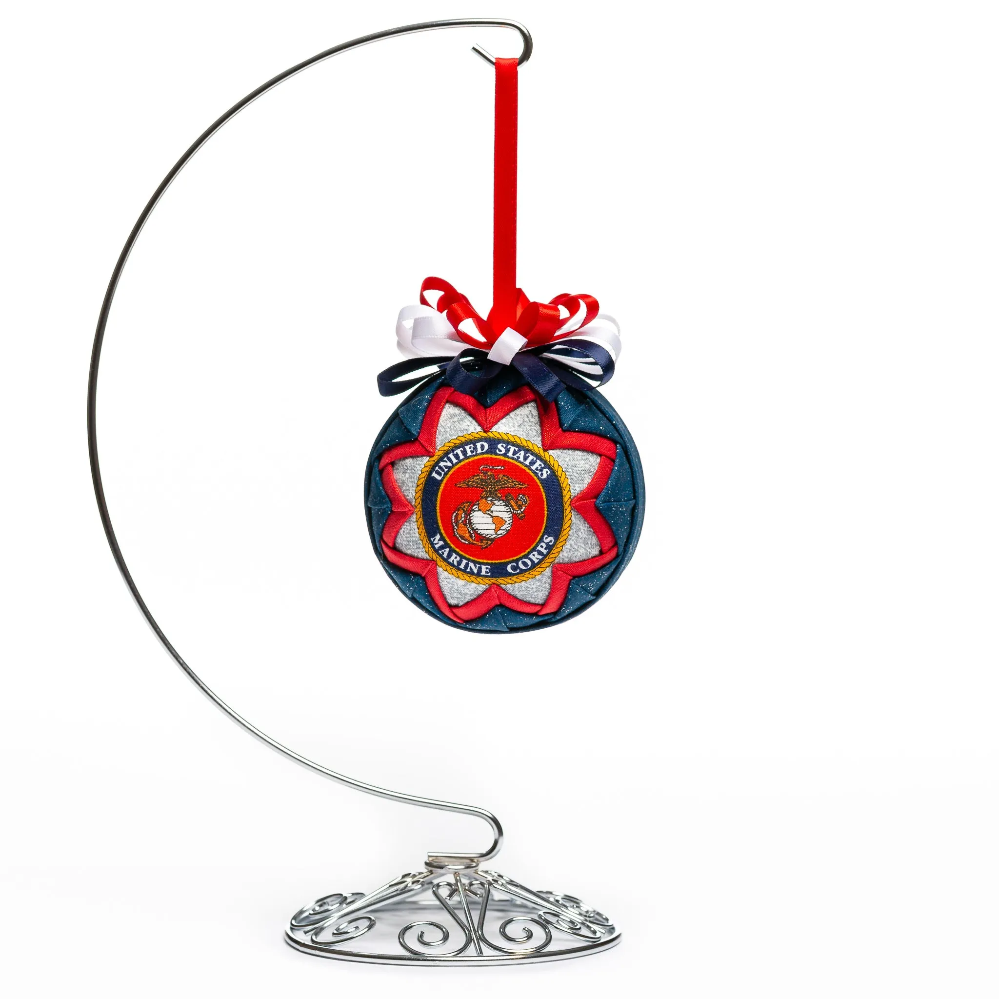 Handmade Heirloom Quilted Military Ornaments