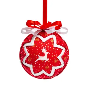 Handmade Heirloom Quilted Reindeer Christmas Ornament #12