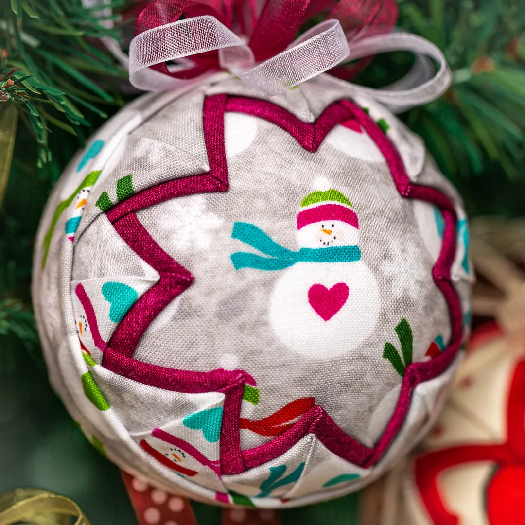 Handmade Heirloom Quilted Snowman Ornaments #1