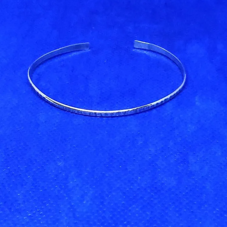 Handmade Sterling Silver Cuff Bracelet Hammered - Simple Style