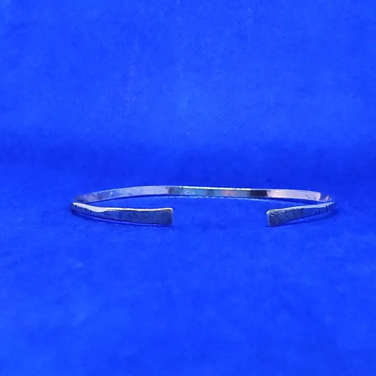 Handmade Sterling Silver Cuff Bracelet Hammered - Simple Style