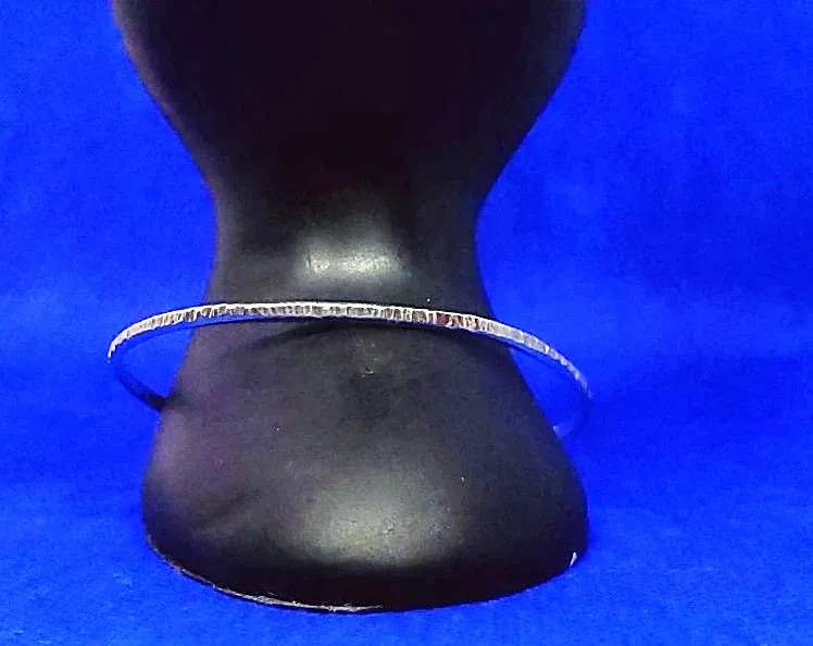 Handmade Sterling Silver Cuff Bracelet Hammered - Simple Style