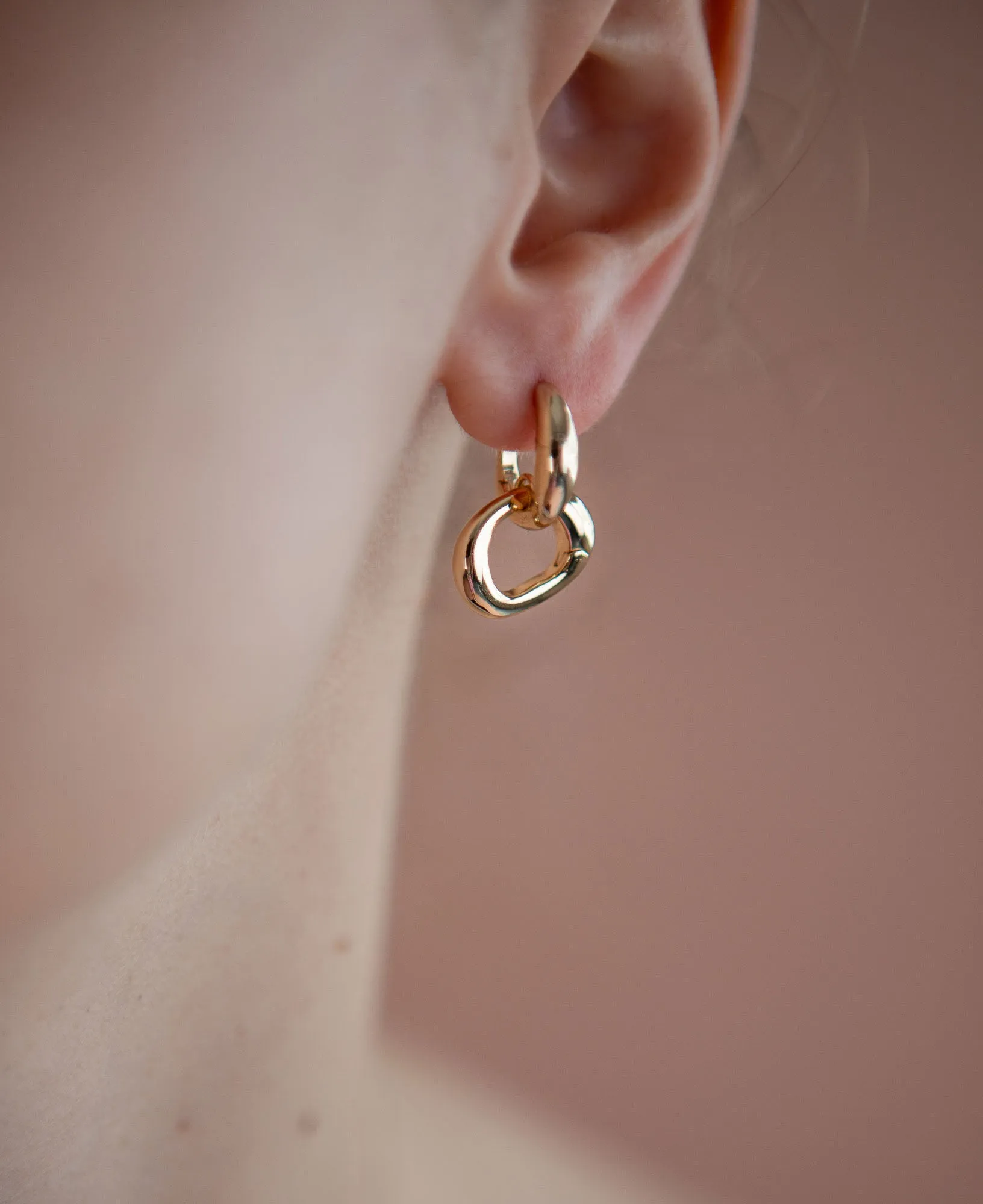Hannah Interchangeable Gold Hoop Earrings