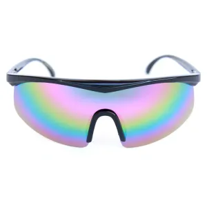Happy Hour - Fire Birds Sunglasses Gloss Black/Polarized Rainbow Mirror Lens