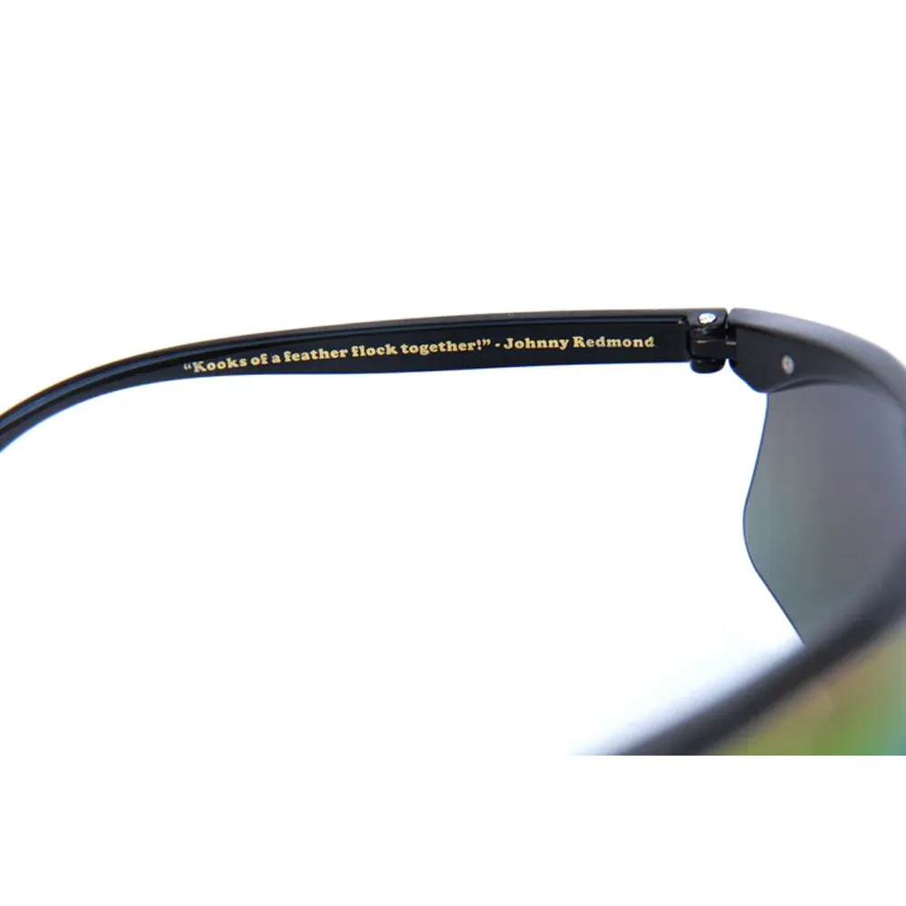 Happy Hour - Fire Birds Sunglasses Gloss Black/Polarized Rainbow Mirror Lens