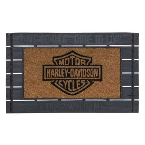 Harley-Davidson® Bar & Shield Riders Welcome Entry Mat, Rubber & Coco Material