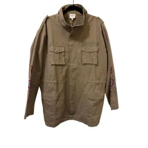 Hayden Los Angeles Olive Green Cargo Utility Jacket Embroidered 1XL