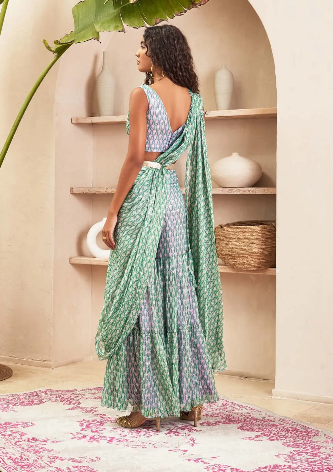 Hayley lilac sharara sari set