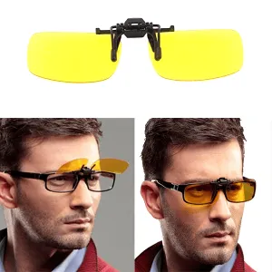 HD Night Vision Anti-Glare Clip On Glasses - Fits Any Style Of Glasses!