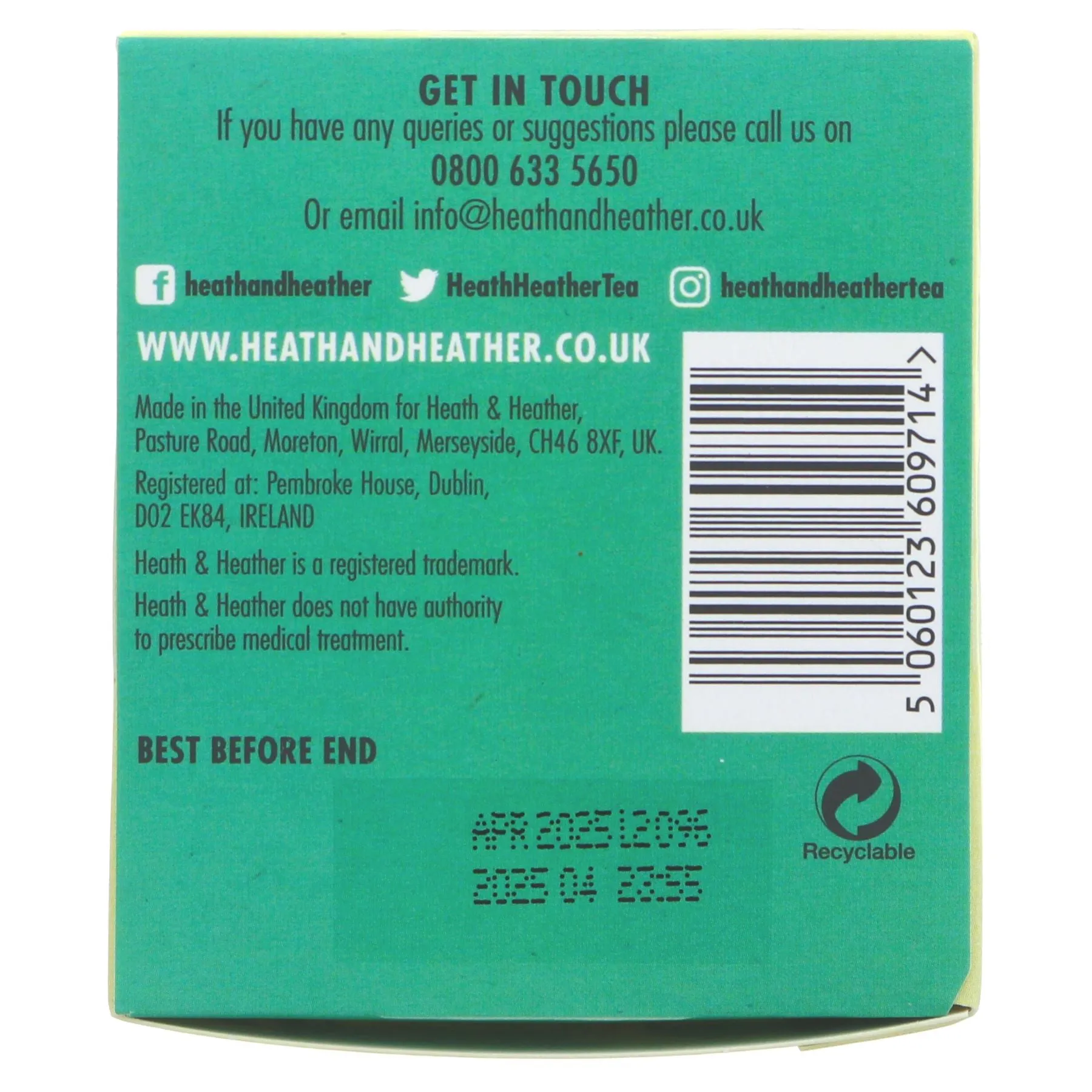 Heath And Heather | Camomile & Spearmint - string, tag and envelope | 20 bags