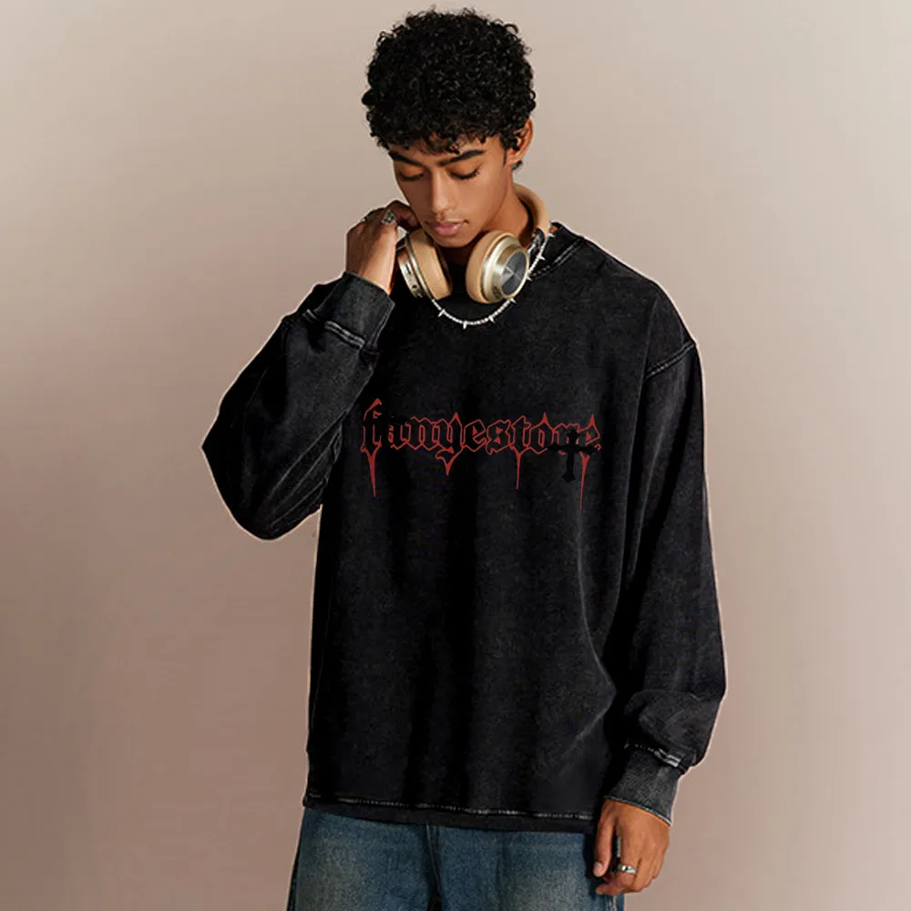 High Street Cross Letters Washed Sweatshirt