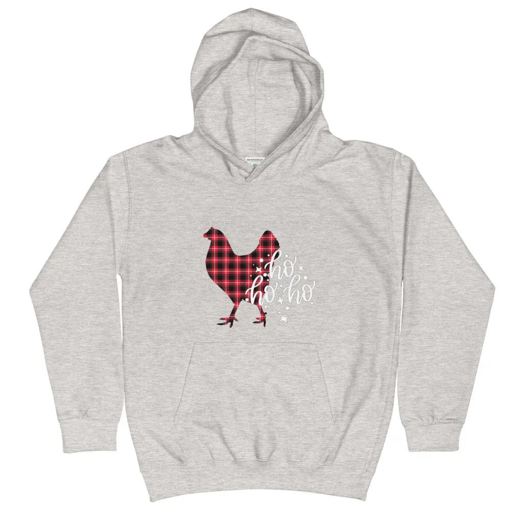 Ho Ho Ho Christmas Chicken Kids Hoodie