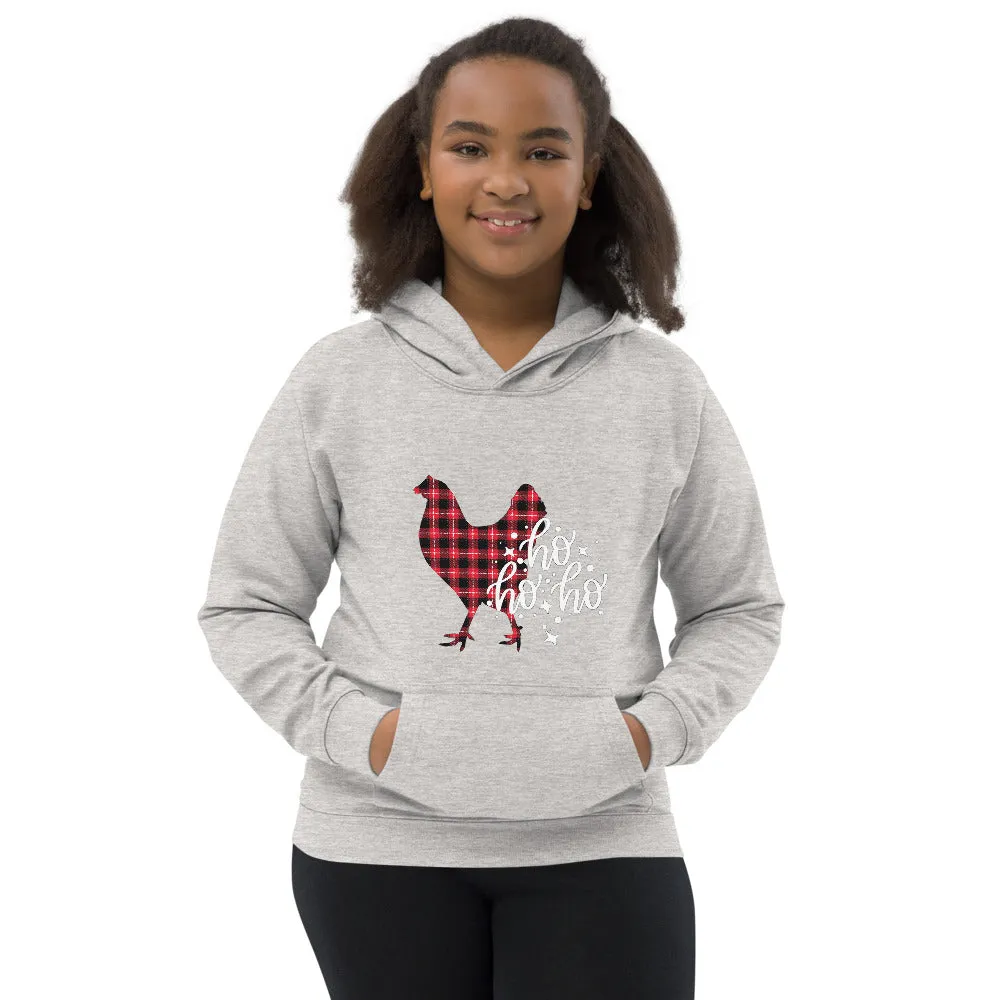 Ho Ho Ho Christmas Chicken Kids Hoodie