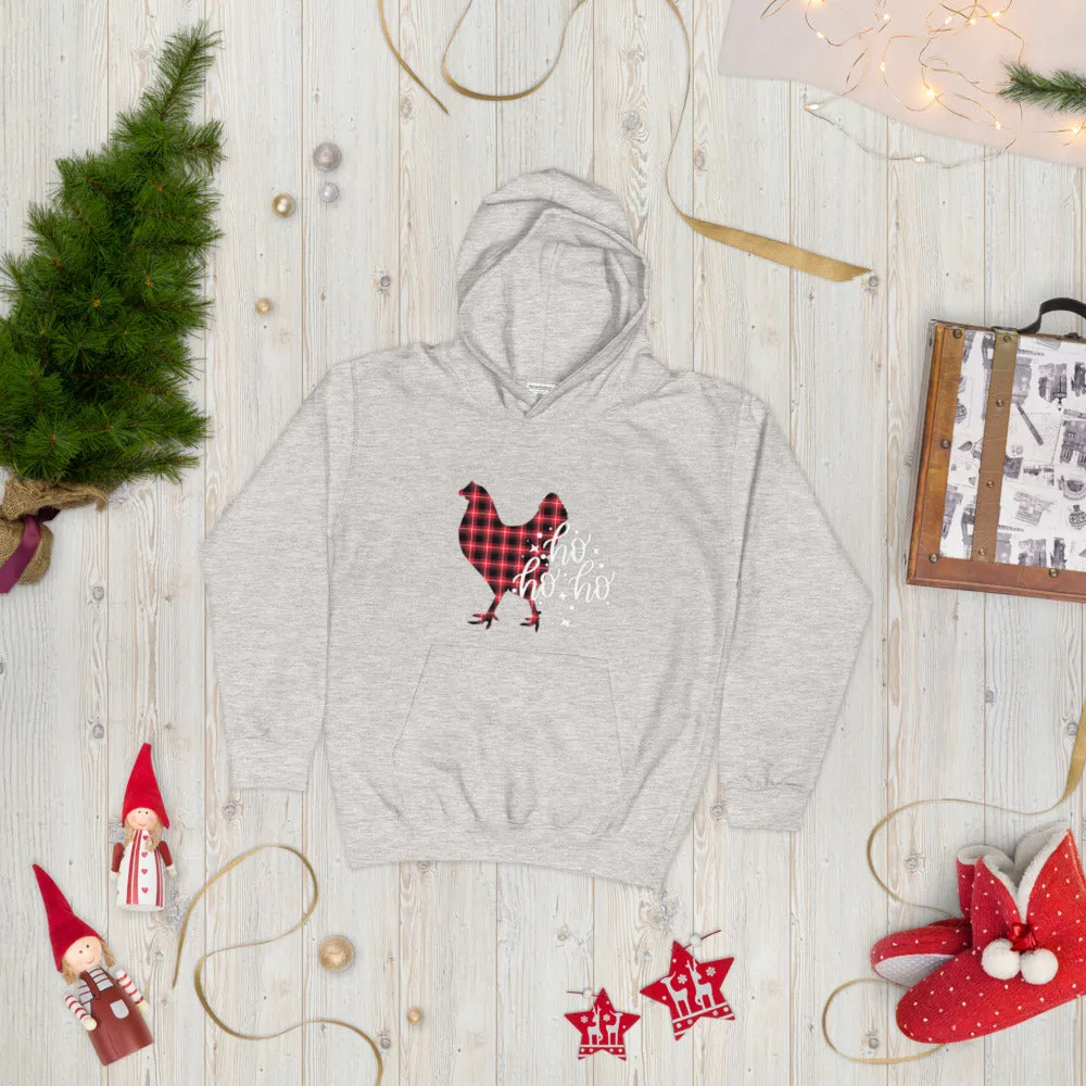Ho Ho Ho Christmas Chicken Kids Hoodie