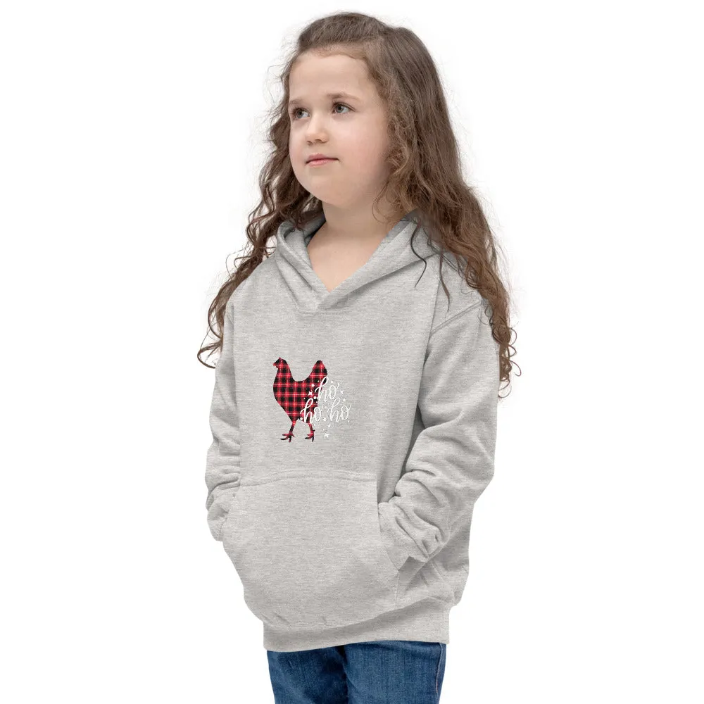 Ho Ho Ho Christmas Chicken Kids Hoodie