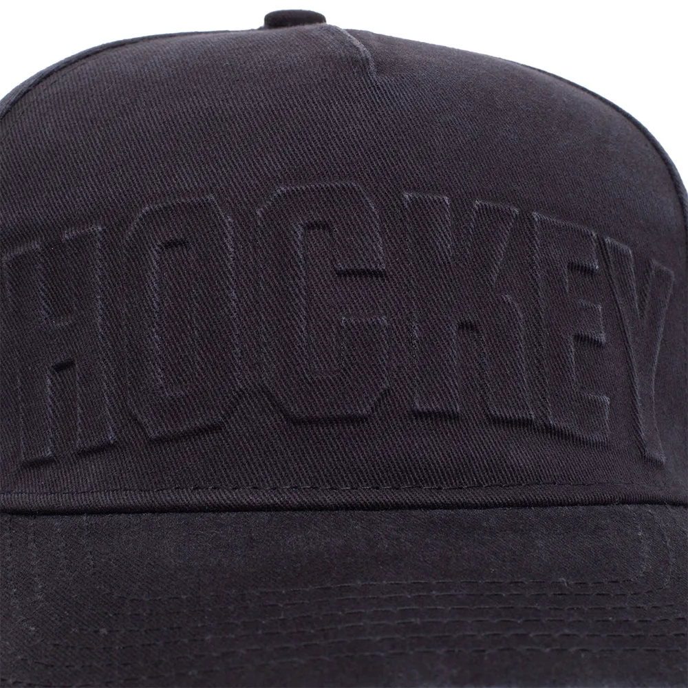 Hockey Embossed Hat Black Denim