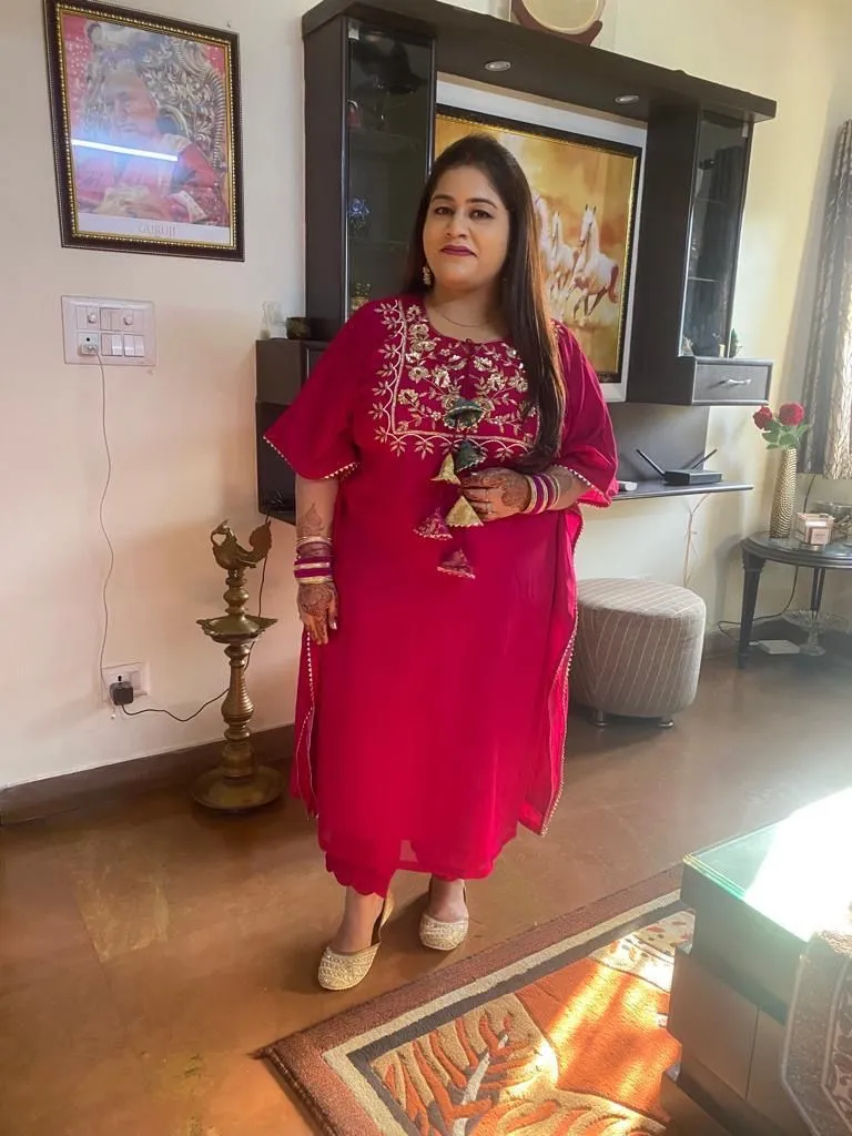 Hot Pink Kaftaan Co-Ord Set