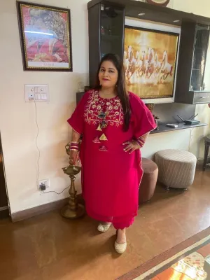Hot Pink Kaftaan Co-Ord Set