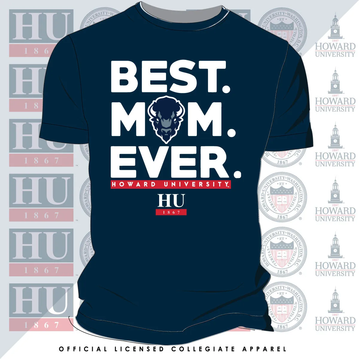 HOWARD U | Best "MOM" Ever Navy Ladies TEES ( DK )