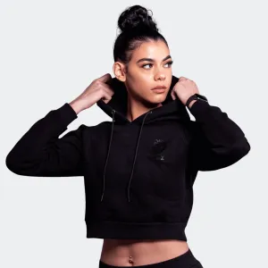 Identity Crop Hoodie - Black