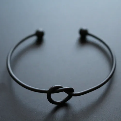 Infinity Love Knotted Open Cuff Bangle Simeple Modern Girls Cute Daily Wear Unique Boho Bracelet Gift