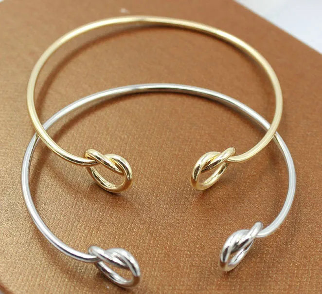 Infinity Love Knotted Open Cuff Bangle Simeple Modern Girls Cute Daily Wear Unique Boho Bracelet Gift