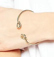 Infinity Love Knotted Open Cuff Bangle Simeple Modern Girls Cute Daily Wear Unique Boho Bracelet Gift