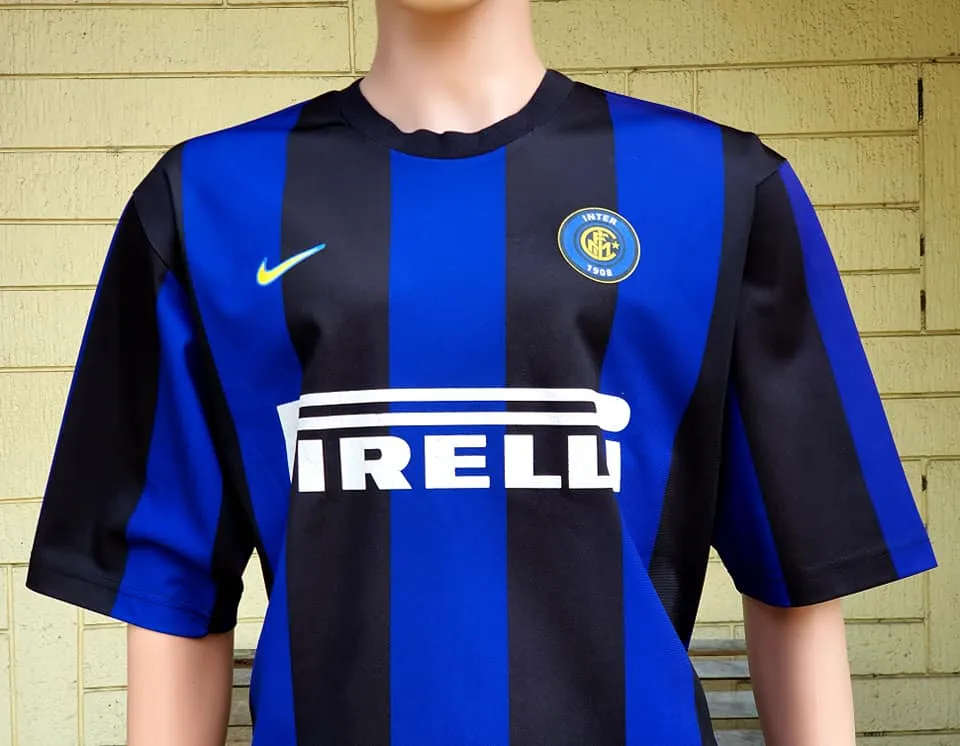 ITALIAN CALCIO INTER MILAN 2000-01 COPPA ITALIA QUARTER FINALS HOME NIKE SHIRT MAGLIA LARGE    SOLD !!!