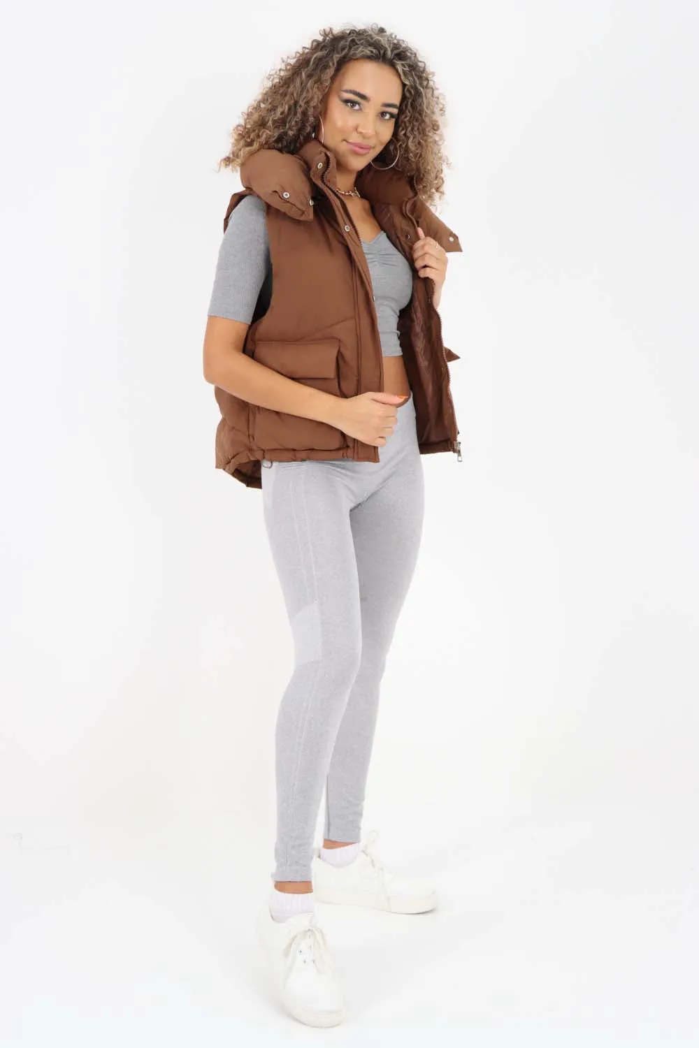 Italian Padded Pockets Hooded Gilet