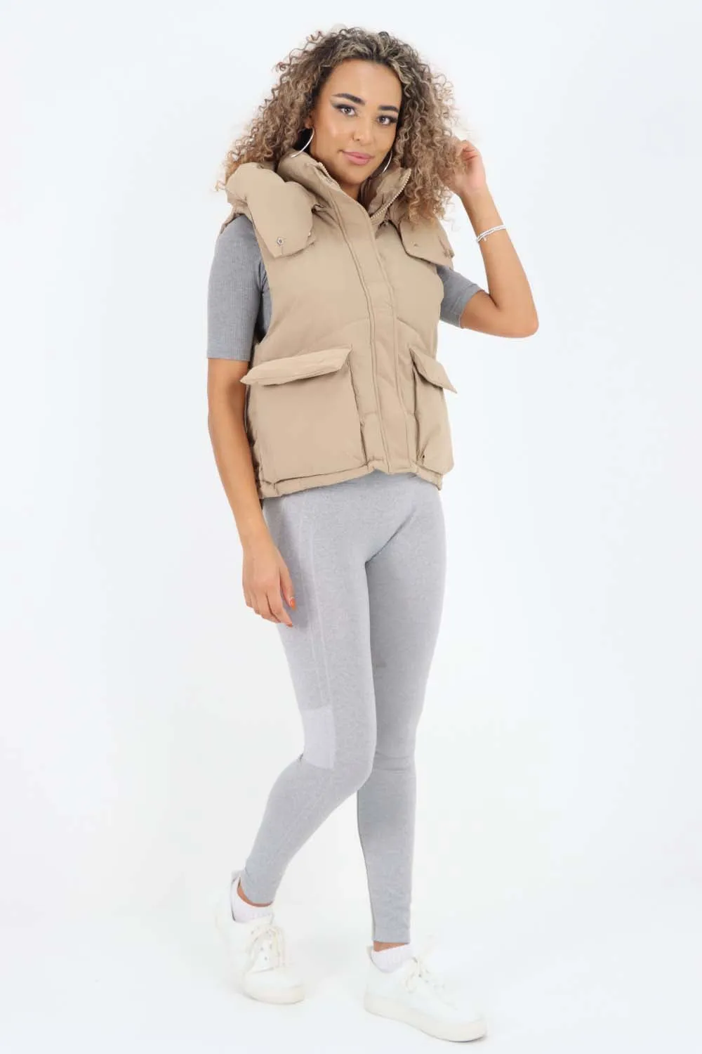 Italian Padded Pockets Hooded Gilet