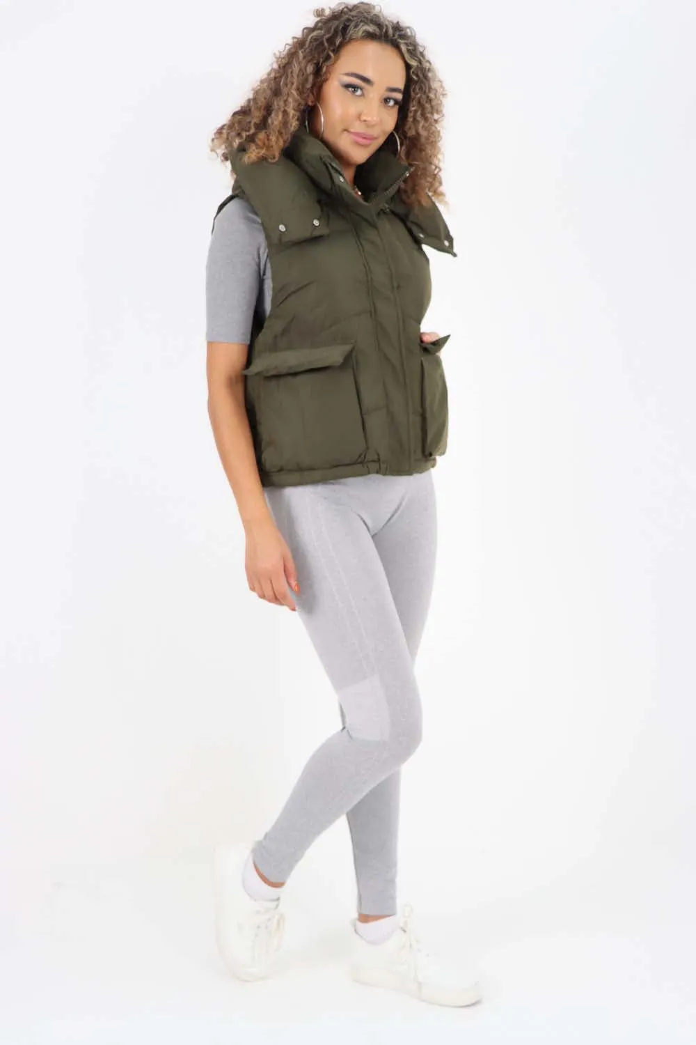 Italian Padded Pockets Hooded Gilet