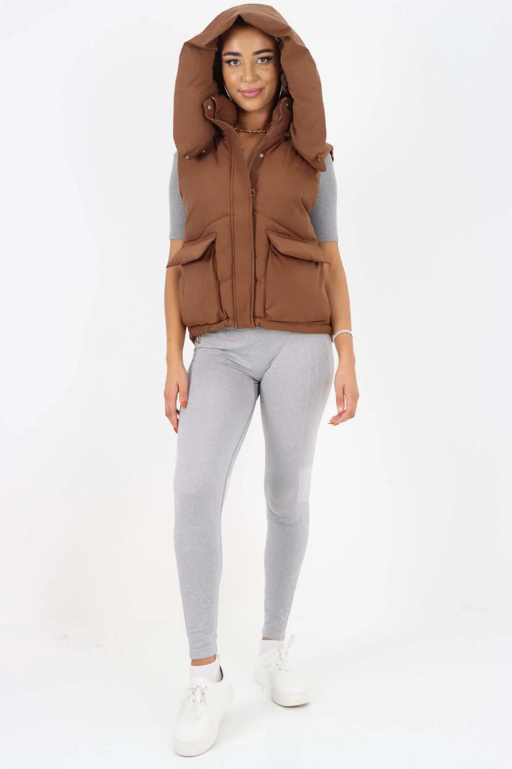 Italian Padded Pockets Hooded Gilet