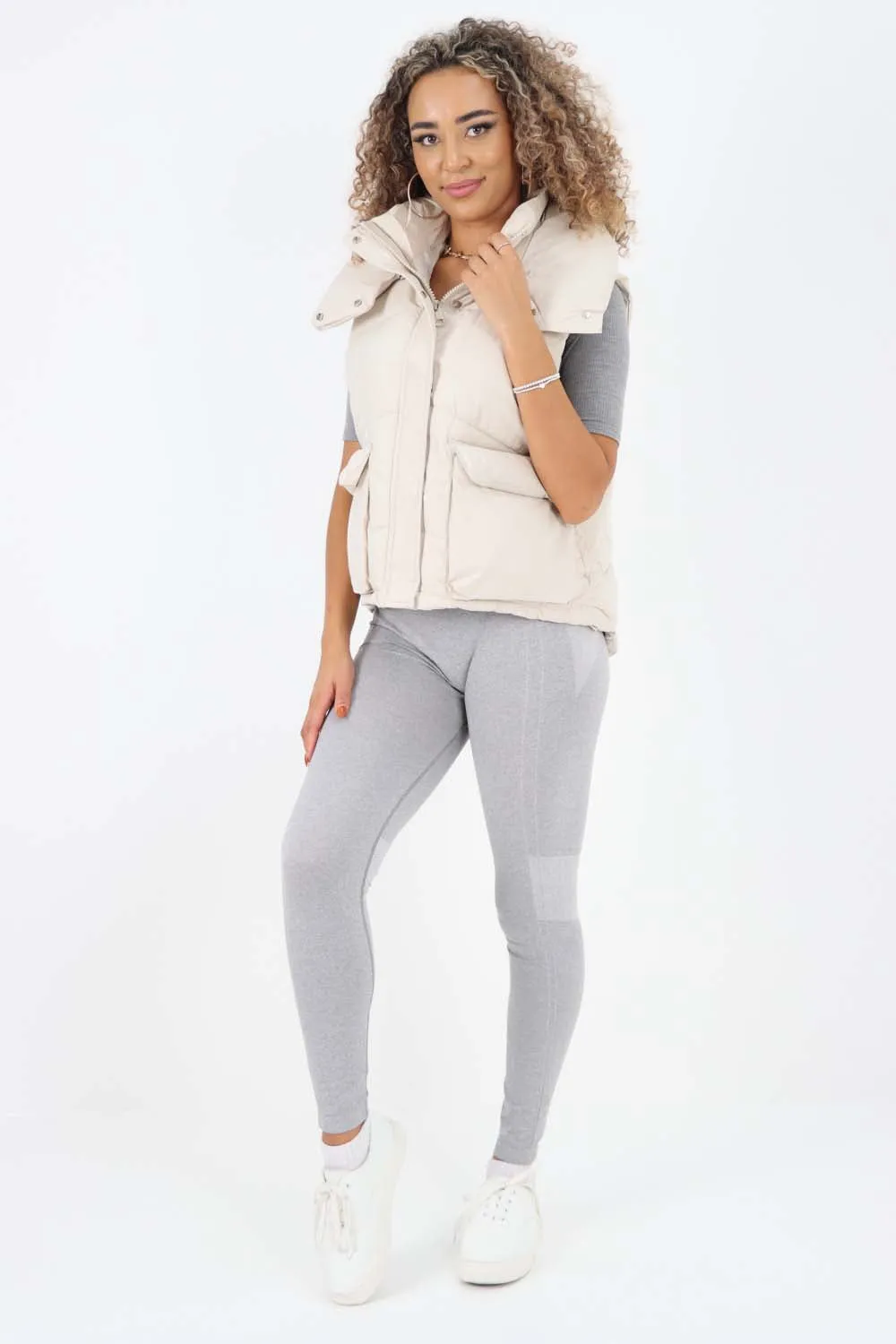 Italian Padded Pockets Hooded Gilet