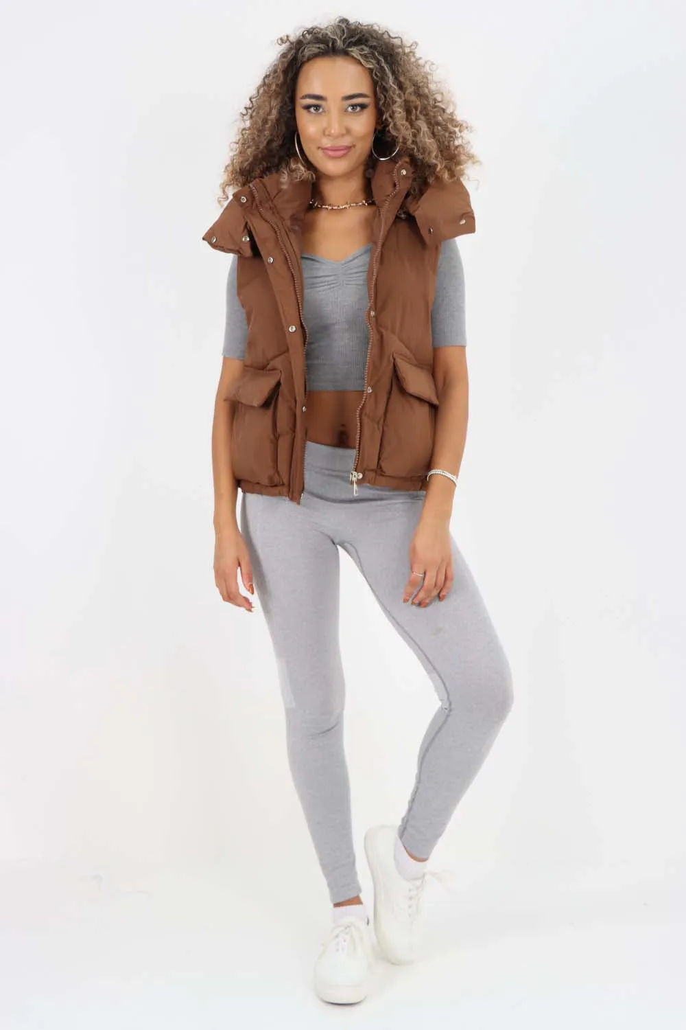 Italian Padded Pockets Hooded Gilet