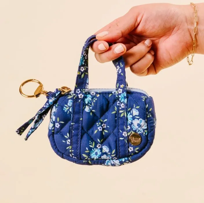 Itty Bitty Duffle Bag Charm Navy Floral
